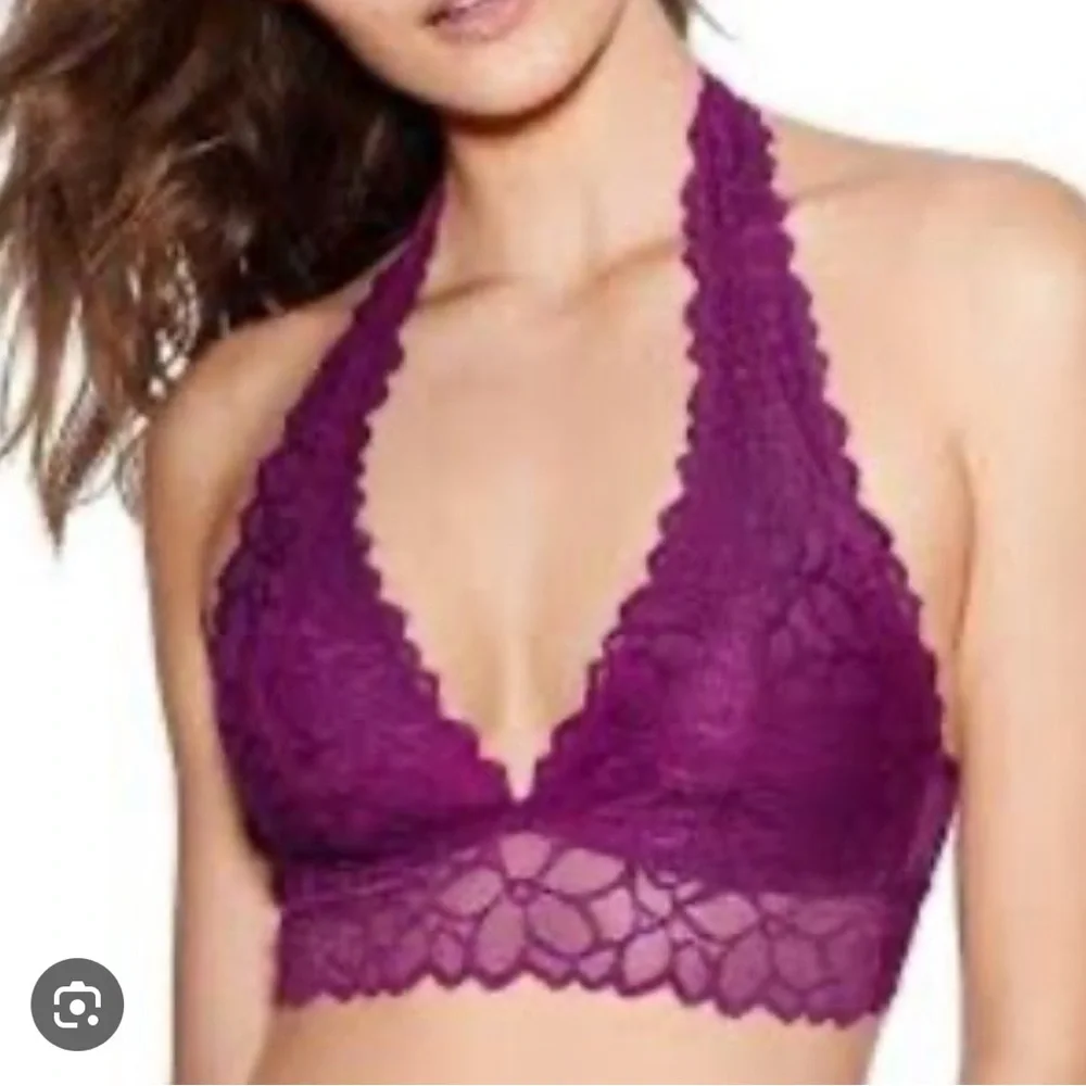Victoria's Secret Purple Lace Wireless Bra - Picture 1 of 6
